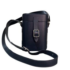 Officina del Poggio Women's Navy Blue Leather Mini Safari Cross Body Bag